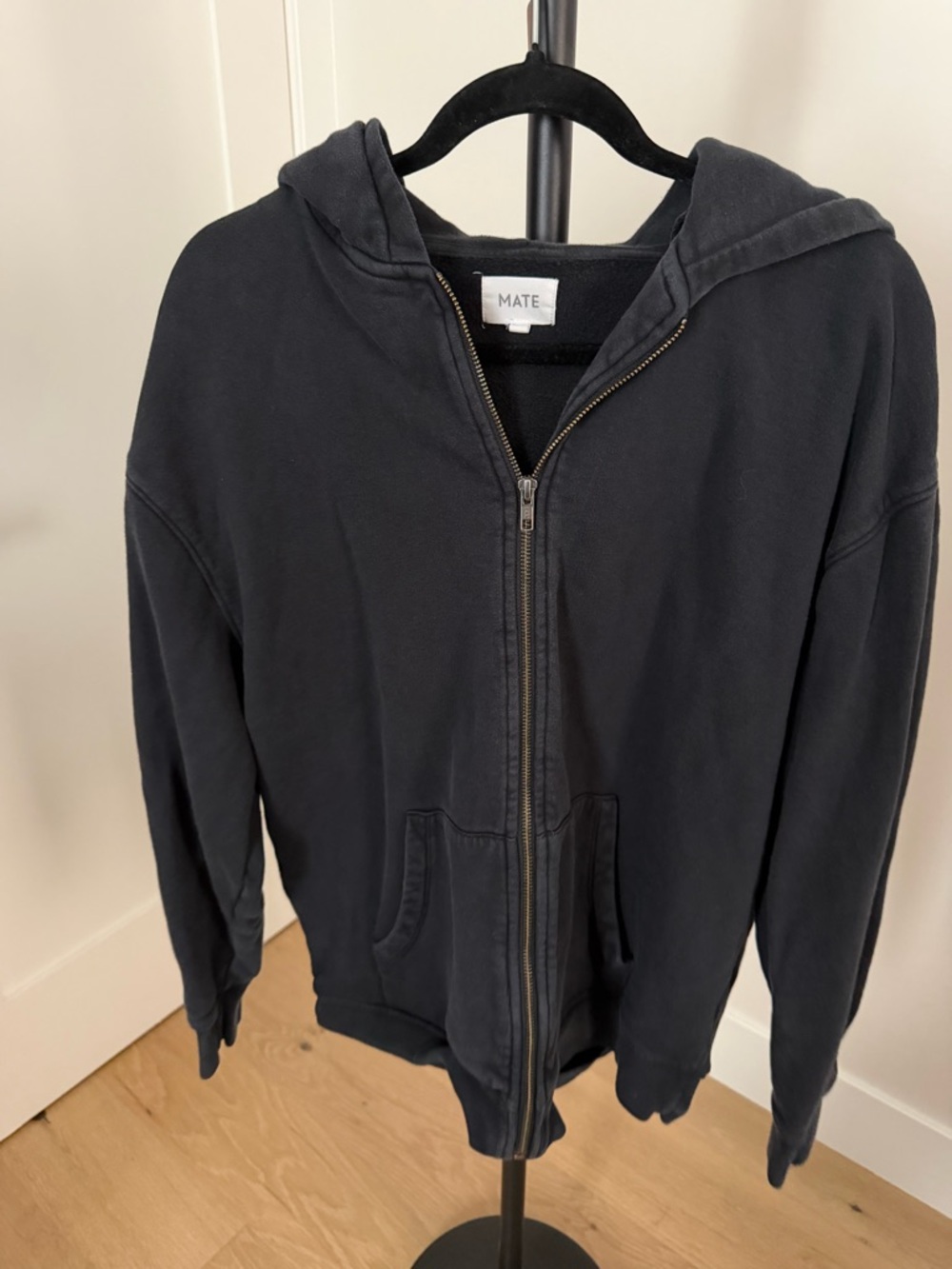 MATE the Label Black Zip-Up Hoodie